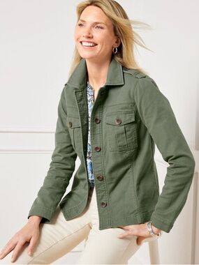 Talbots Women’s Medium Sage Utility Jacket with Pockets